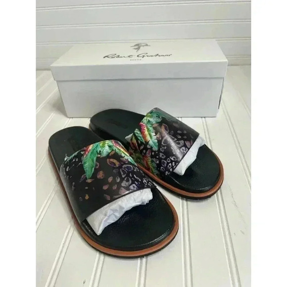 Robert Graham Recon Mens Black Slides Sandals Shoes Size 10 NEW - Picture 1 of 4